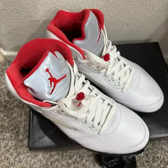 Air Jordan 5 Retro True White with Fire Red 2020 Size 10